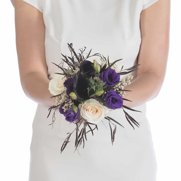 Purple Lisianthus And White Roses Bridal Bouquet - Blume, designed by ...